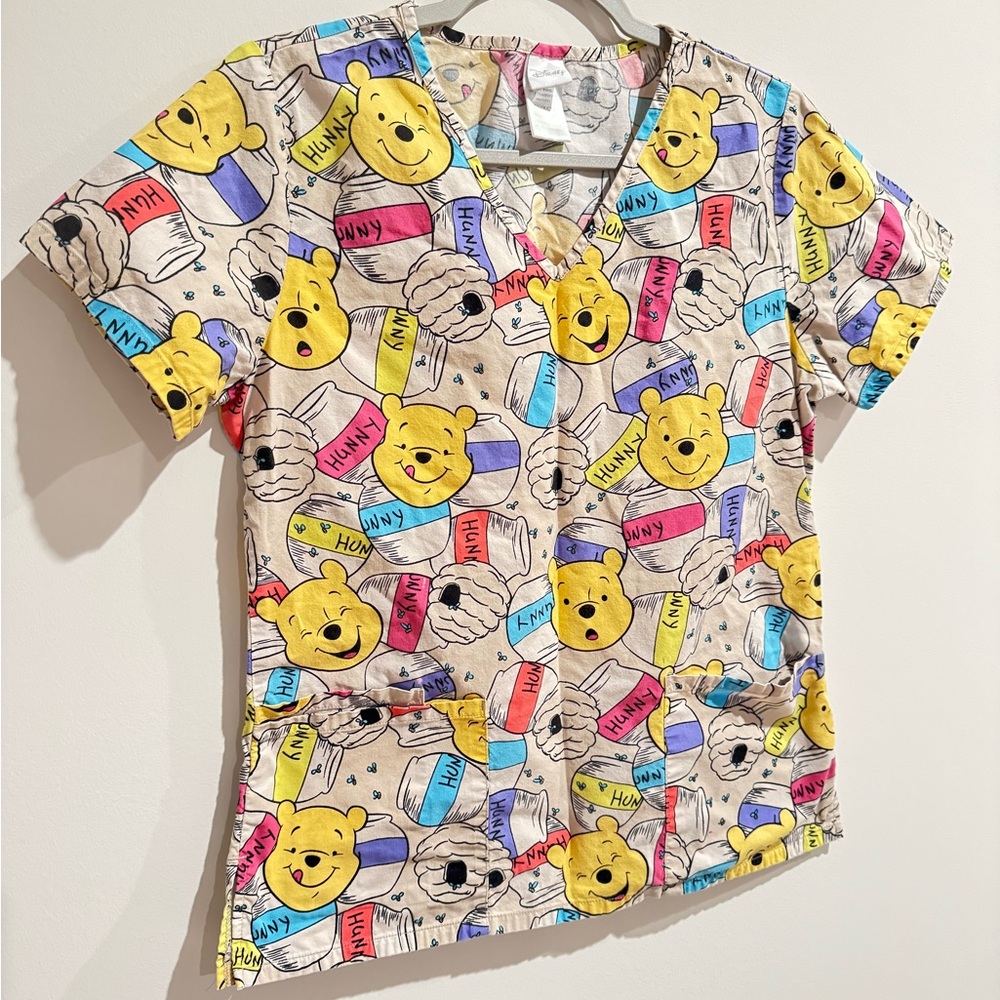 Disney Yellow and Pink Short Sleeve Tee with Winnie the Pooh Design